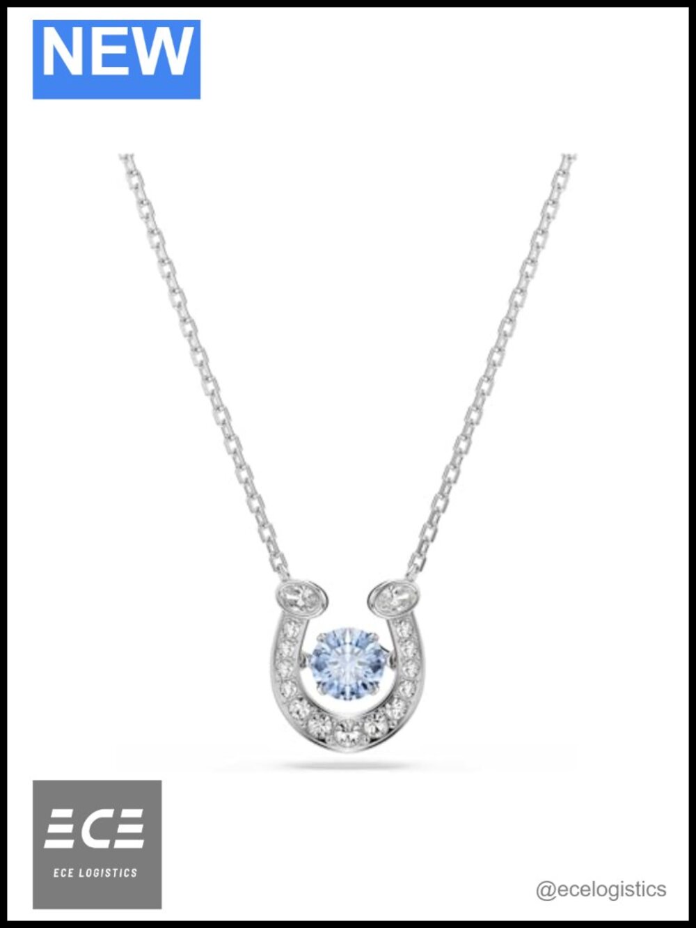 Swarovski Symbolica Pendant Necklace Rhodium Plated Crystal 17"